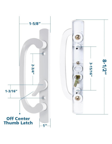 Juego de Manijas para Puertas Corredizas Zinkitool Blanco