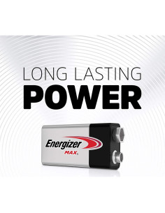 Baterías Alcalinas Energizer MAX 9V - Paquete de 2 Unidades 2