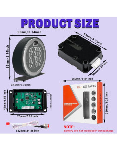 Cerradura Electrónica de Palanca WAH LIN WL017SB Cromada 5 Códigos 2