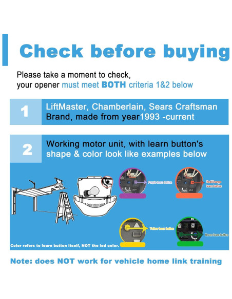 Control Remoto Universal para Garaje LAWOHO 892MAX - Paquete de 2