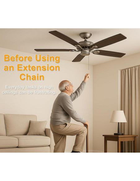 Extensor de Cadena para Ventilador DLHMBOQ 304.8 cm Acero Inoxidable