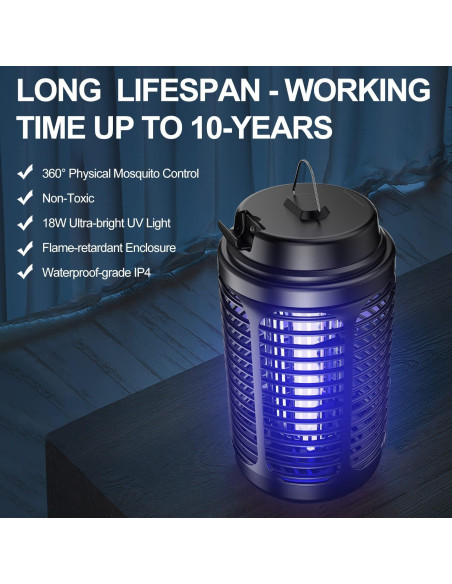 Zapper de Insectos Eléctrico VANELC 4000V Impermeable 1.05kg