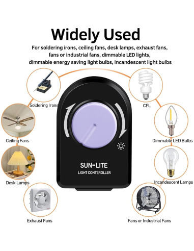 Regulador Enchufable SHENZHEN 330A para Lámparas y Ventiladores 120V