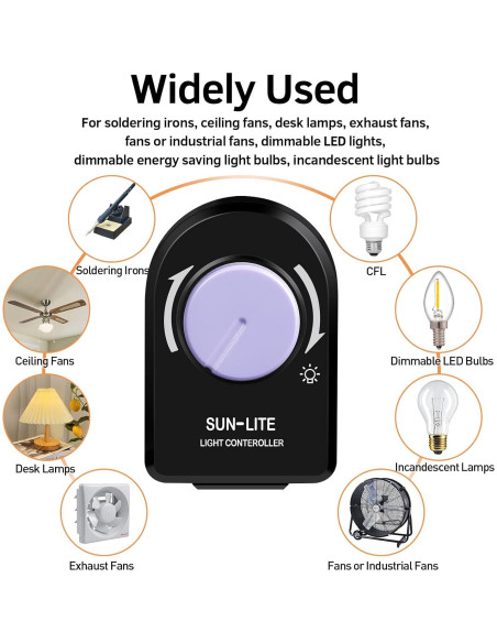 Regulador Enchufable SHENZHEN 330A para Lámparas y Ventiladores 120V Regulador Enchufable SHENZHEN 330A para Lámparas y Ventiladores 120V