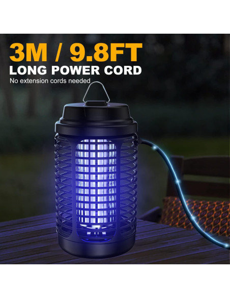 Zapper de Insectos Eléctrico VANELC 4000V Impermeable 1.05kg