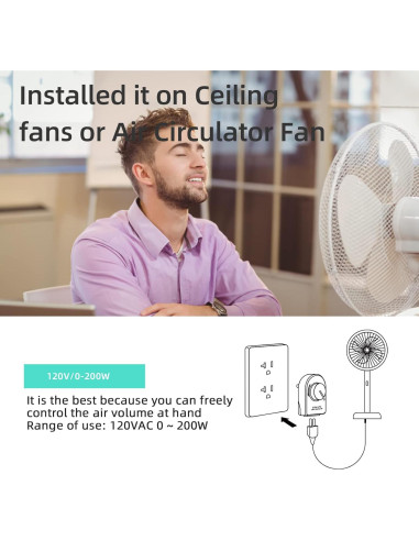 Regulador Enchufable SHENZHEN 330A para Lámparas y Ventiladores 120V