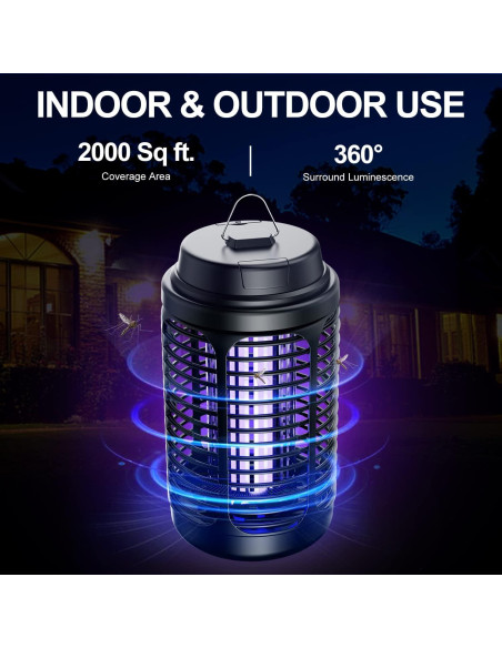 Zapper de Insectos Eléctrico VANELC 4000V Impermeable 1.05kg