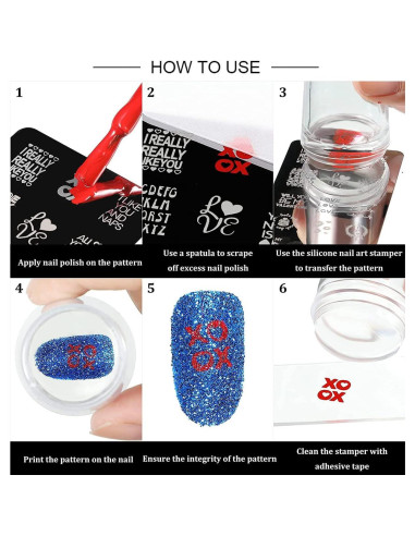 Juego de Sellos de Uñas HYWWPFLAY - 5 Placas Estampado Leopardo