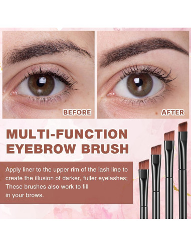 100 Cepillos Desechables Angulados para Cejas Gerrii Negro