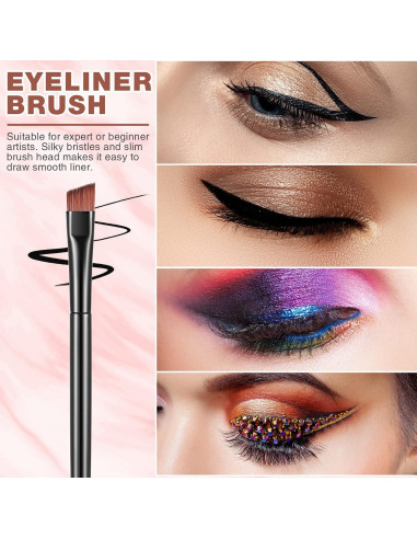 100 Cepillos Desechables Angulados para Cejas Gerrii Negro