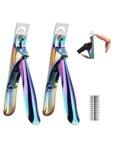 Cortadores de Uñas Acrílicas Inartato 2pcs con Imán Arcoíris