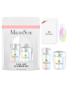 Kit de Estampado de Uñas MelodySusie - 2 Estampadores y 2 Raspadores