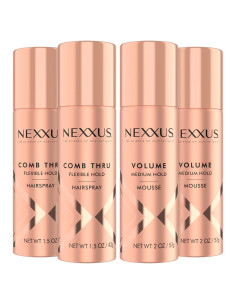 Paquete de Laca y Mousse Nexxus Travel - 2x Laca 42g + 2x Mousse 57g