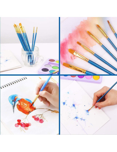 Juego de Pinceles AROIC 10 Piezas Nylon para Pintura