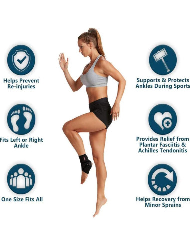 Soporte para Tobillo Ajustable Beskey Transpirable Negro