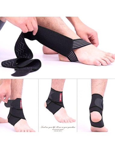 Soporte para Tobillo Ajustable Beskey Transpirable Negro