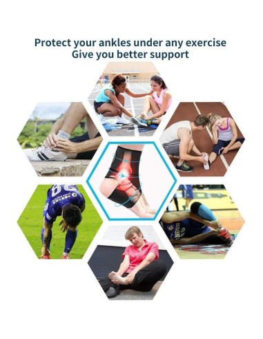 Soporte para Tobillo Ajustable Beskey Transpirable Negro