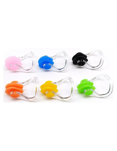 Conjunto de 6 Clips de Nariz de Silicona Zooshine para Natación