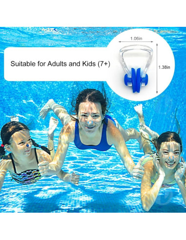 Conjunto de 6 Clips de Nariz de Silicona Zooshine para Natación