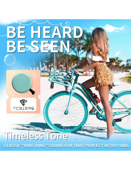 Timbre de Bicicleta TC TCBIERO 95dB Verde Agua - Sonido Fuerte