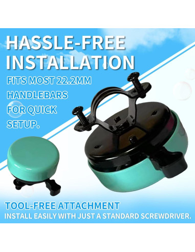 Timbre de Bicicleta TC TCBIERO 95dB Verde Agua - Sonido Fuerte