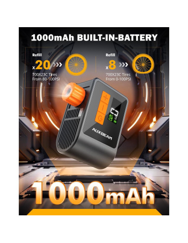 Bomba de Bicicleta Auxbeam AB-BL03 120PSI con Manómetro