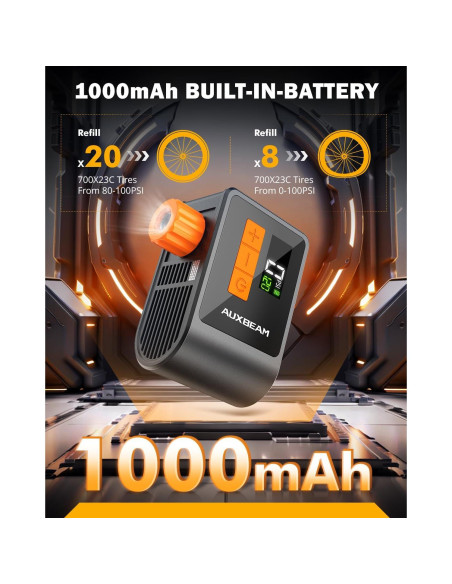 Bomba de Bicicleta Auxbeam AB-BL03 120PSI con Manómetro