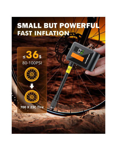 Bomba de Bicicleta Auxbeam AB-BL03 120PSI con Manómetro