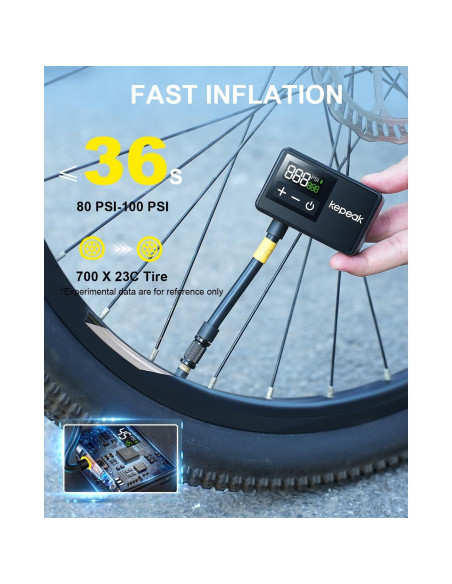 Bomba de Bicicleta KEPEAK BL01 Portátil con Manómetro Digital