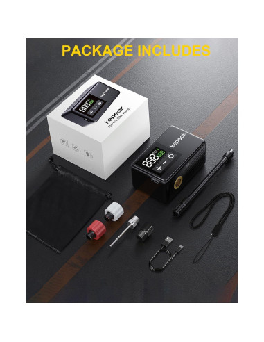 Bomba de Bicicleta KEPEAK BL01 Portátil con Manómetro Digital