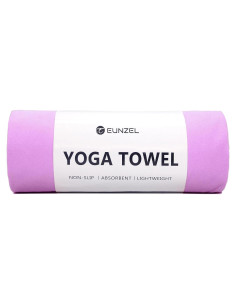 Toalla de Yoga Antideslizante Eunzel 185x67cm Microfibra Púrpura