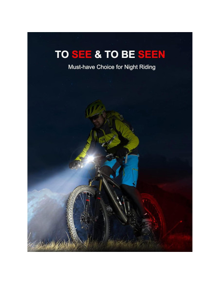 Juego de Luces de Bicicleta Cuvccn Q4 Recargables IPX6