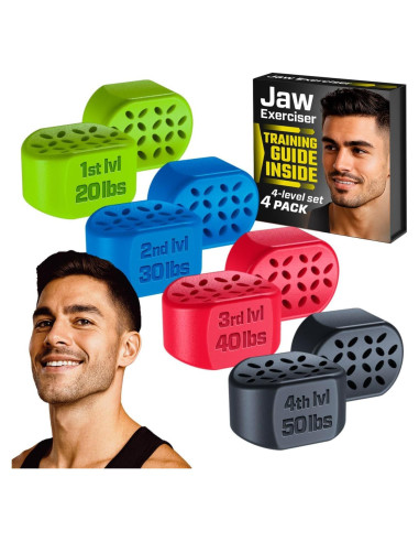 Ejercitador de Mandíbula MHH 8 Piezas con 4 Niveles de Resistencia