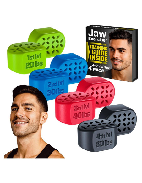 Ejercitador de Mandíbula MHH 8 Piezas con 4 Niveles de Resistencia