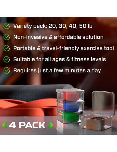 Ejercitador de Mandíbula MHH 8 Piezas con 4 Niveles de Resistencia