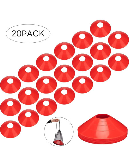 Conos de Disco de Entrenamiento BiAnYC 20 Piezas Rojo