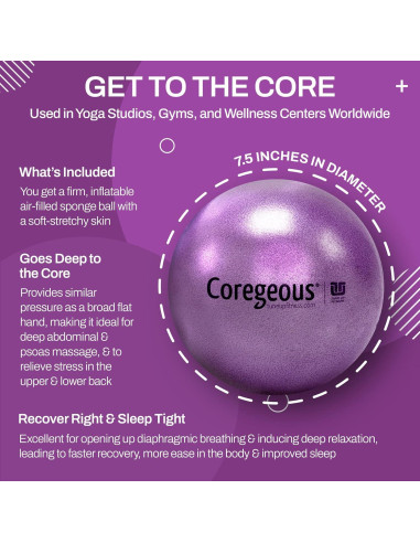 Pelota de Terapia Coregeous Tune Up Fitness - Alivio Espalda y Abdomen