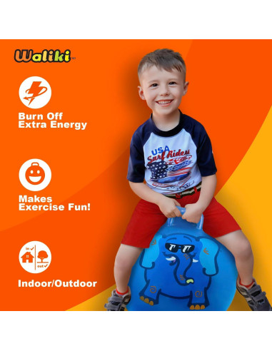 Pelota Saltarina Waliki 45 cm para Niños 3-6 Años Azul