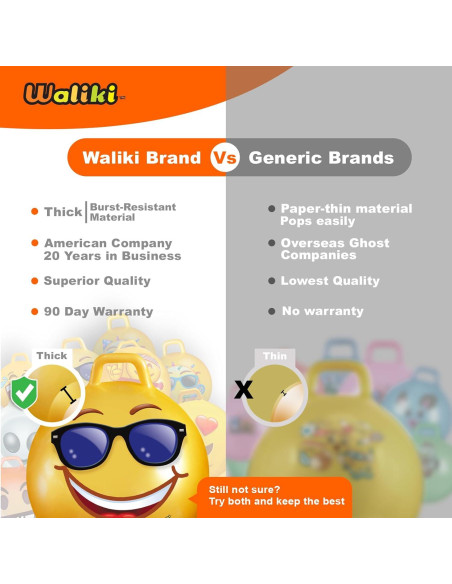 Pelota Saltarina Waliki 45 cm para Niños 3-6 Años Azul