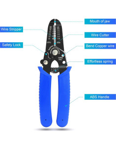 Pelacables y Cortador VCELINK GJ708BL 0.25-6 mm Azul 2