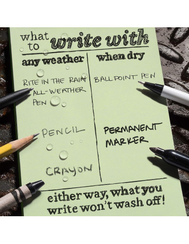 Cuaderno de Bolsillo Rite in the Rain Verde 3.5" x 5" Impermeable