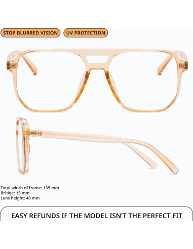 Gafas de Bloqueo de Luz Azul Livho Aviador Cuadradas