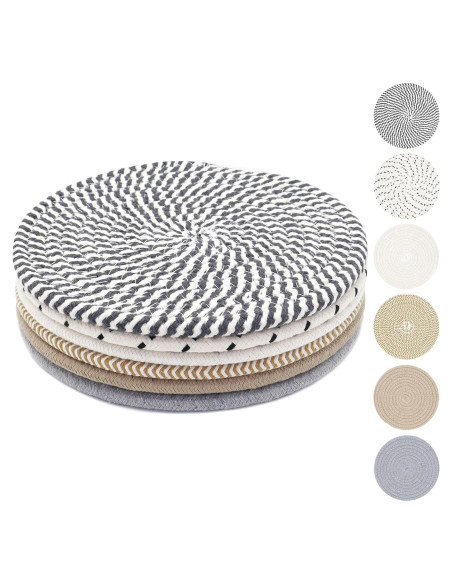 Trivetes de Cocina KITLAB 20 cm 6 Pcs Algodón Resistente al Calor