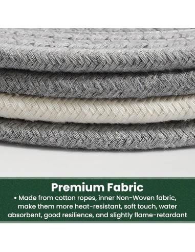 Trivetes de Cocina KITLAB 20 cm 6 Pcs Algodón Resistente al Calor