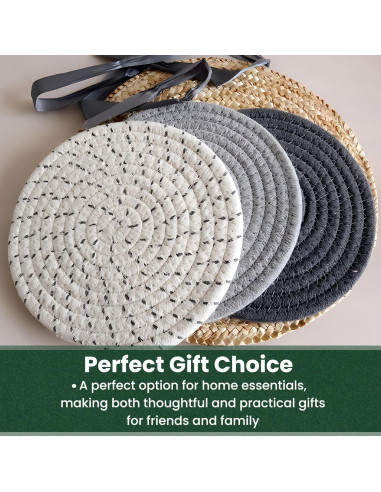 Trivetes de Cocina KITLAB 20 cm 6 Pcs Algodón Resistente al Calor