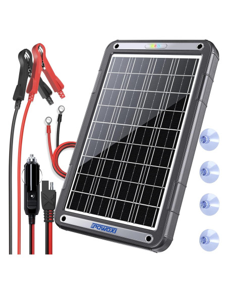 Cargador Solar de Batería POWOXI 15W 12V con MPPT