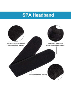 Cinta para la cabeza facial Whaline Spa 3 piezas - Suave y ajustable 2
