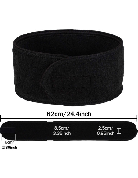 Cinta para la cabeza facial Whaline Spa 3 piezas - Suave y ajustable