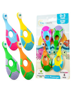 Cepillo de dientes para niños - 4 paquetes - Cerdas suaves