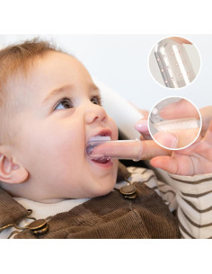 Cepillo de Dedo de Silicona Haakaa para Bebés 0-12 Meses 2